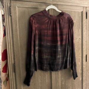 Cloth & Stone Burgundy and Black Ombre Blouse
